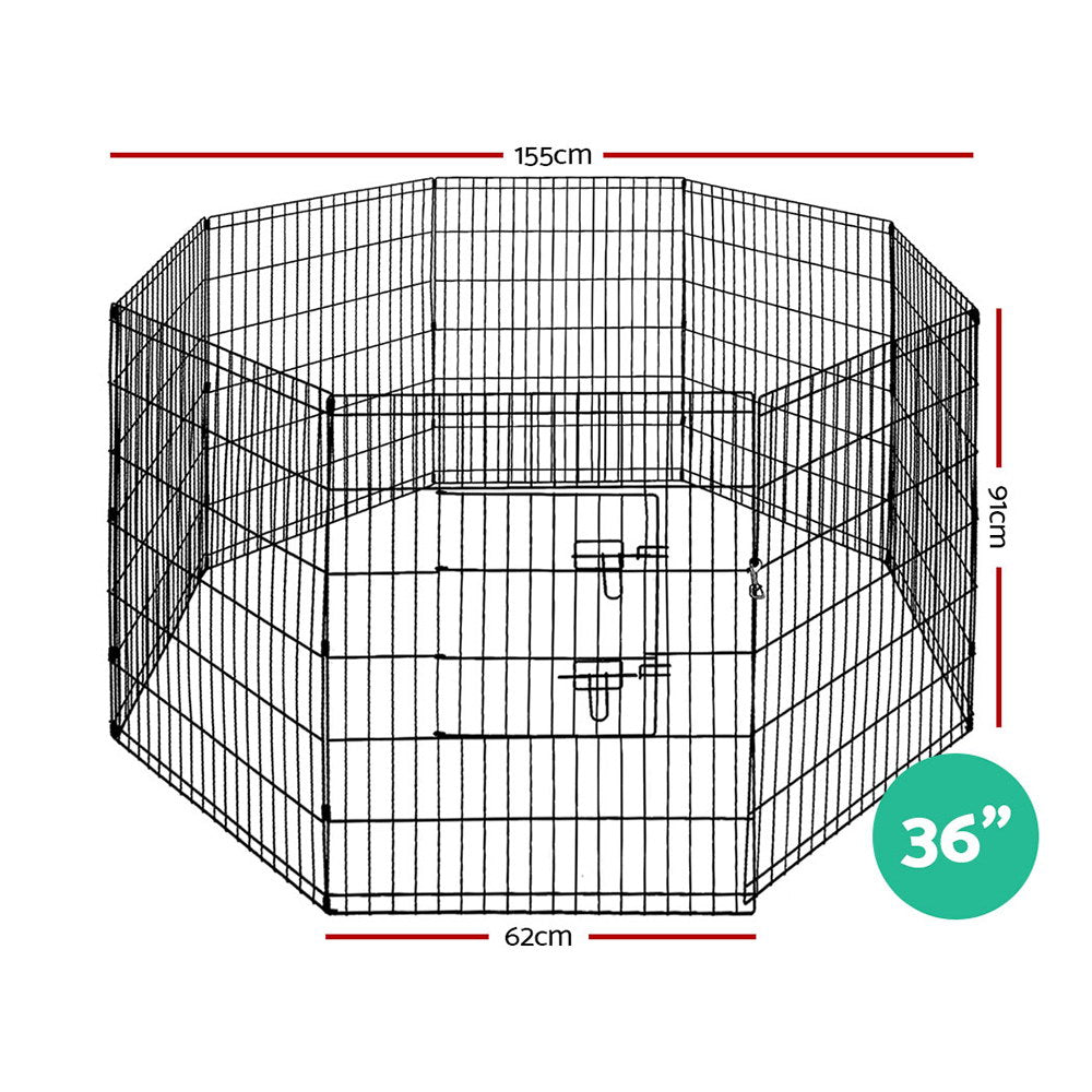 i.Pet 36" 8 Panel Dog Playpen Pet Fence Exercise Cage Enclosure Play Pen - SEKSI