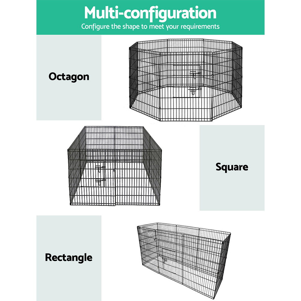 i.Pet 36" 8 Panel Dog Playpen Pet Fence Exercise Cage Enclosure Play Pen - SEKSI