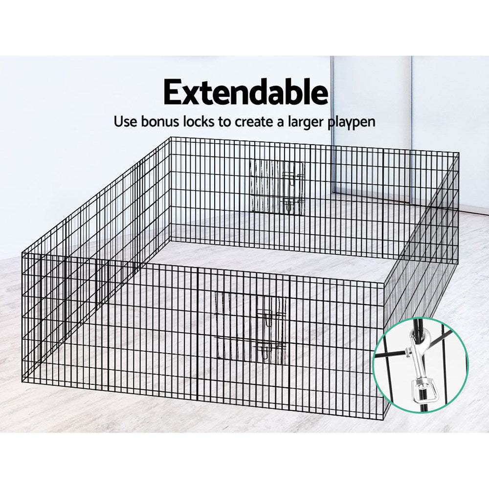 i.Pet 36" 8 Panel Dog Playpen Pet Fence Exercise Cage Enclosure Play Pen - SEKSI