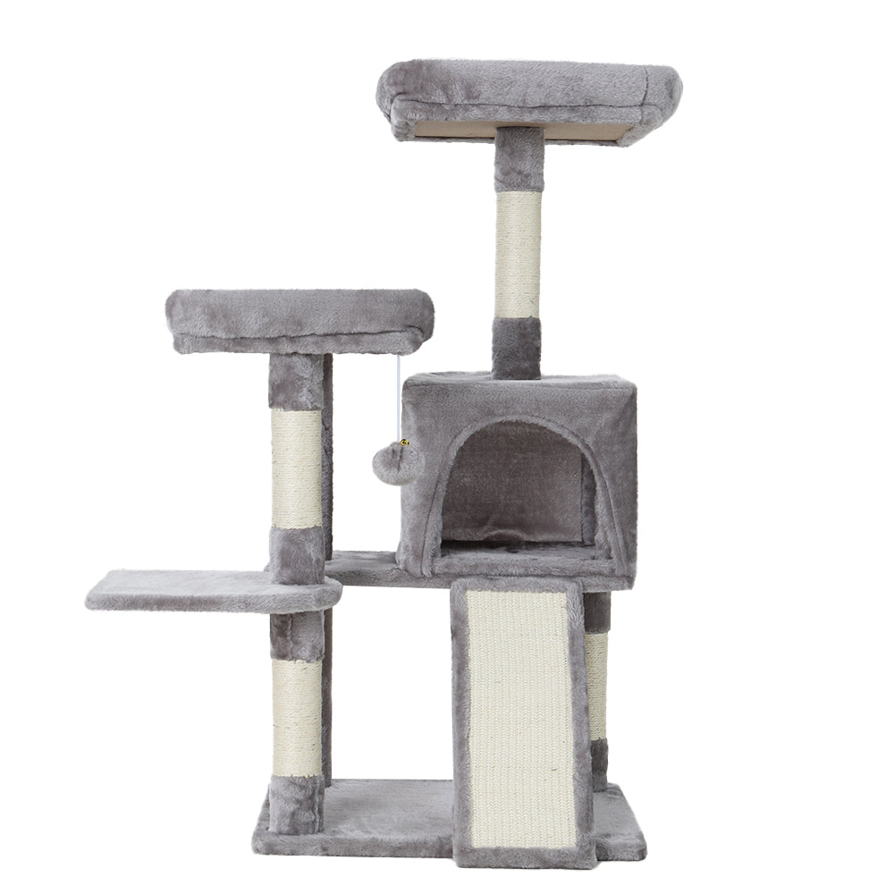 i.Pet Cat Tree 103cm Tower Scratching Post Scratcher Wood Condo House Trees Grey - SEKSI