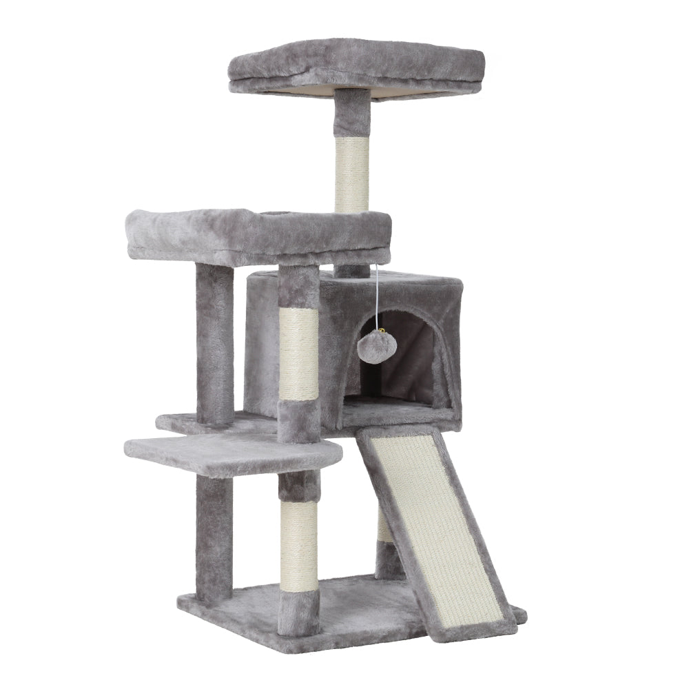 i.Pet Cat Tree 103cm Tower Scratching Post Scratcher Wood Condo House Trees Grey - SEKSI