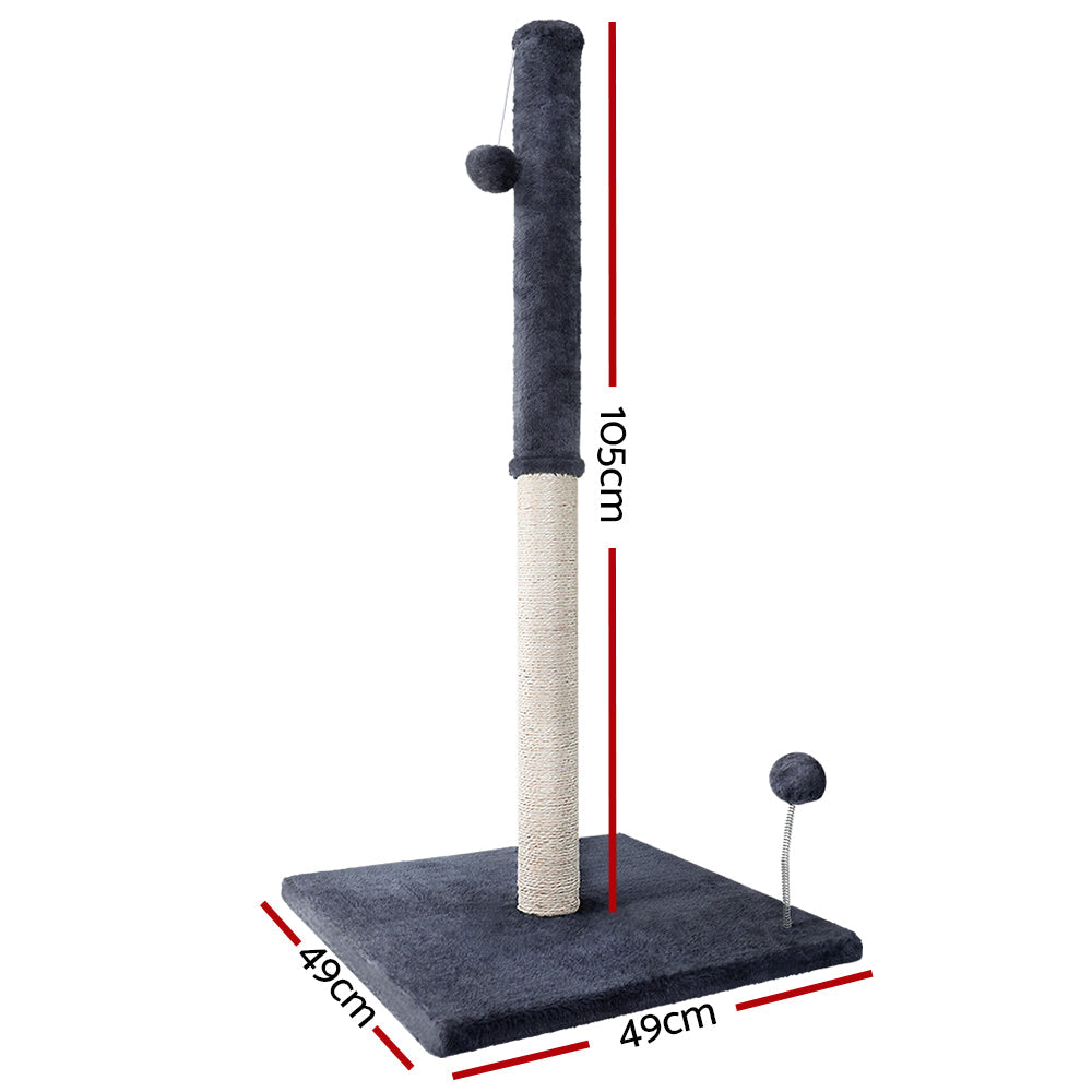 i.Pet Cat Tree 105cm Scratching Post Scratcher Tower Condo House Hanging toys Grey - SEKSI