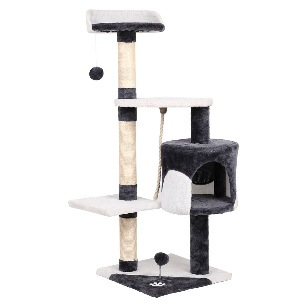 i.Pet Cat Tree 112cm Tower Scratching Post Scratcher Wood Condo House Furniture - SEKSI