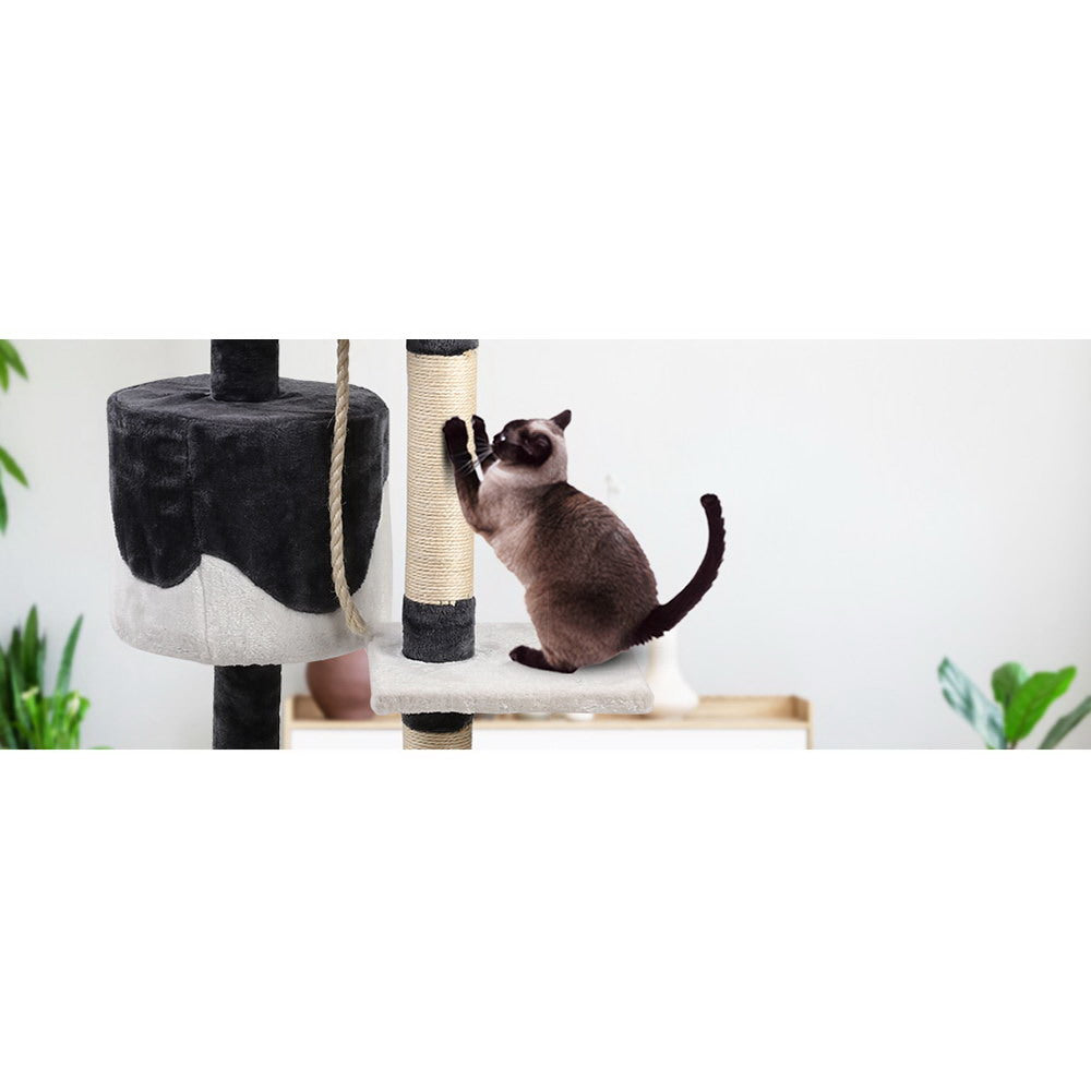 i.Pet Cat Tree 112cm Tower Scratching Post Scratcher Wood Condo House Furniture - SEKSI