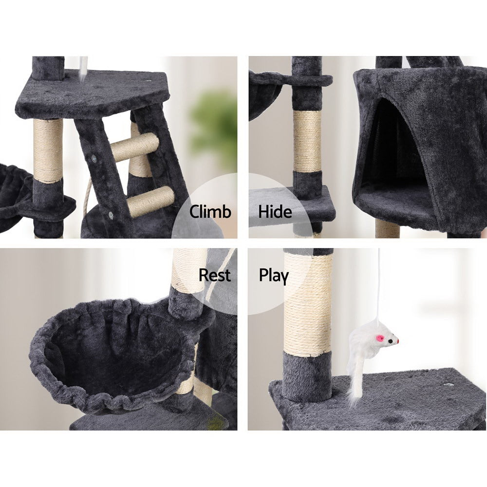 i.Pet Cat Tree 120cm Tower Scratching Post Scratcher Wood Condo House Bed Toys - SEKSI