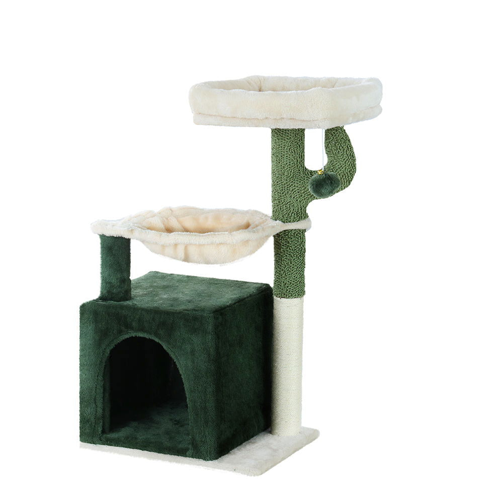 i.Pet Cat Tree 78cm Scratching Post Tower Scratcher Wood Condo House Bed Toys Green - SEKSI