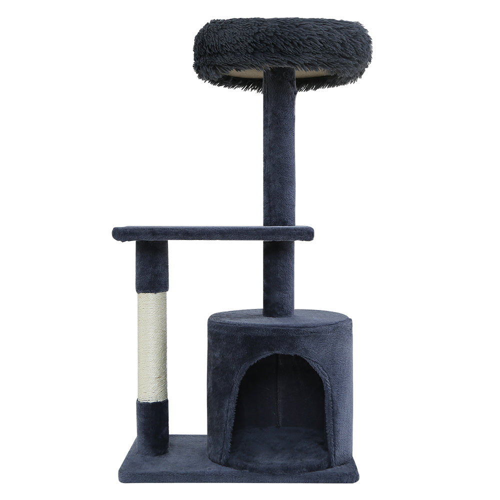i.Pet Cat Tree 94cm Scratching Post Tower Scratcher Condo House Wood Trees Grey - SEKSI