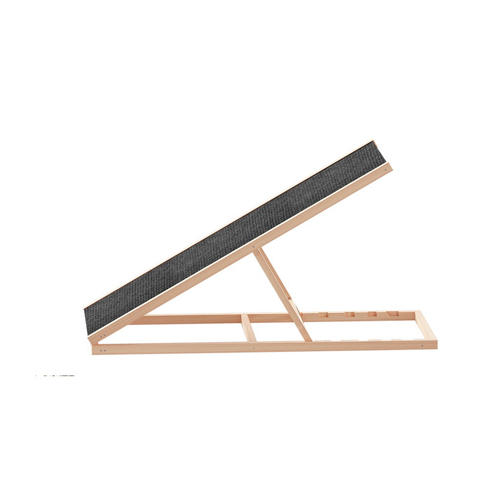 i.Pet Dog Ramp 100cm Adjustable Height Wooden Steps Stairs For Bed Sofa Car Foldable - SEKSI