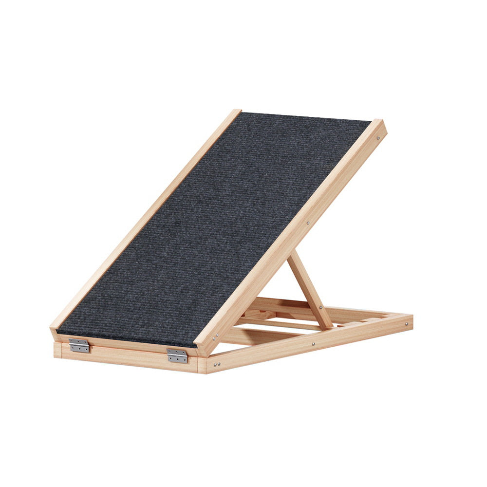 i.Pet Dog Ramp 70cm Adjustable Height Wooden Steps Stairs For Bed Sofa Car Foldable - SEKSI