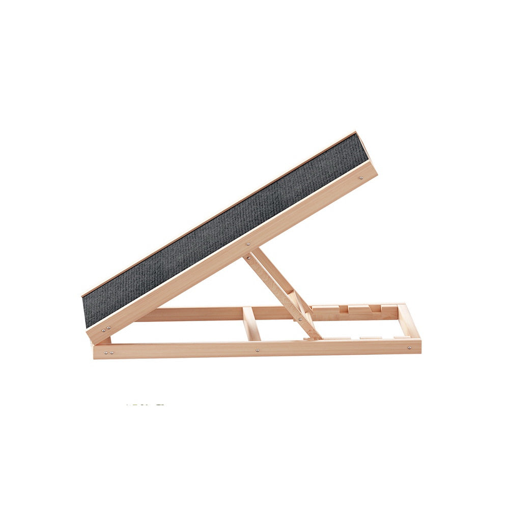i.Pet Dog Ramp 70cm Adjustable Height Wooden Steps Stairs For Bed Sofa Car Foldable - SEKSI