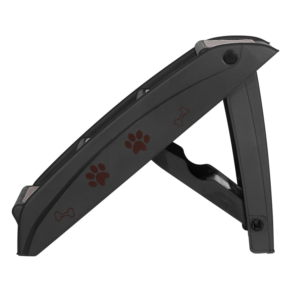 i.Pet Dog Ramp Steps For Bed Sofa Car Pet Stairs Ladder Portable Foldable Black - SEKSI