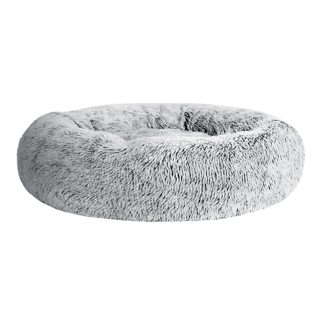 i.Pet Pet Bed Dog Cat 90cm Large Calming Soft Plush Light Charcoal - SEKSI