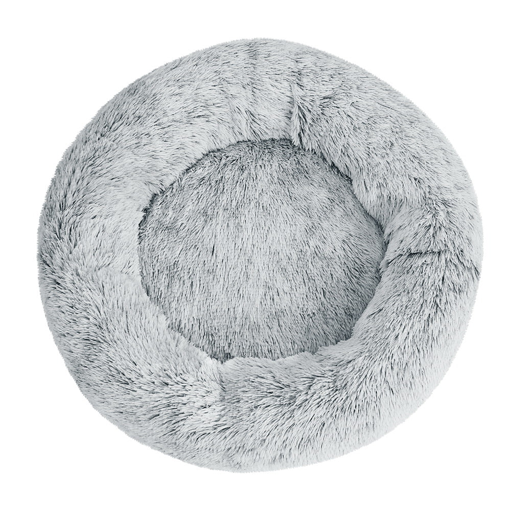 i.Pet Pet Bed Dog Cat 90cm Large Calming Soft Plush Light Charcoal - SEKSI