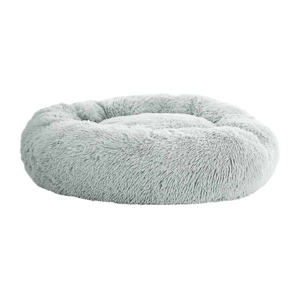 i.Pet Pet Bed Dog Cat 90cm Large Calming Soft Plush Light Grey - SEKSI