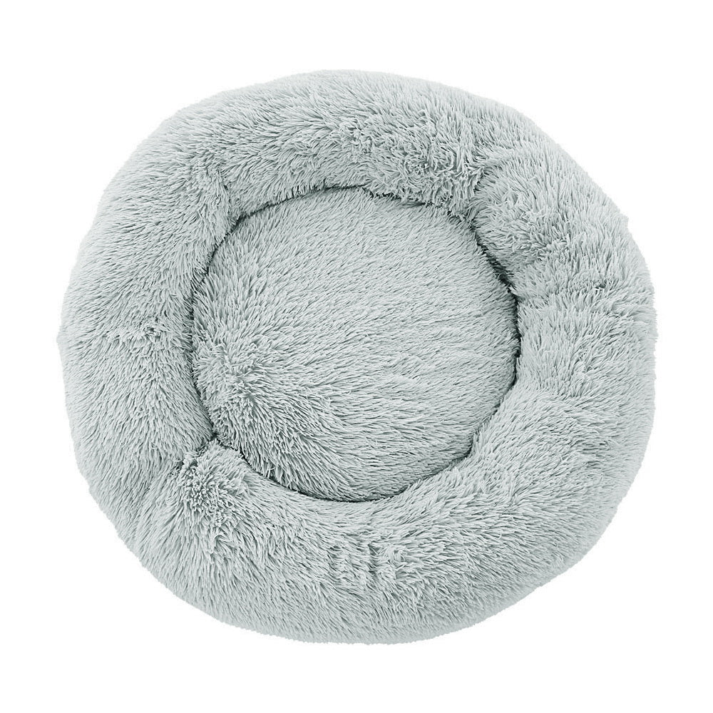 i.Pet Pet Bed Dog Cat 90cm Large Calming Soft Plush Light Grey - SEKSI