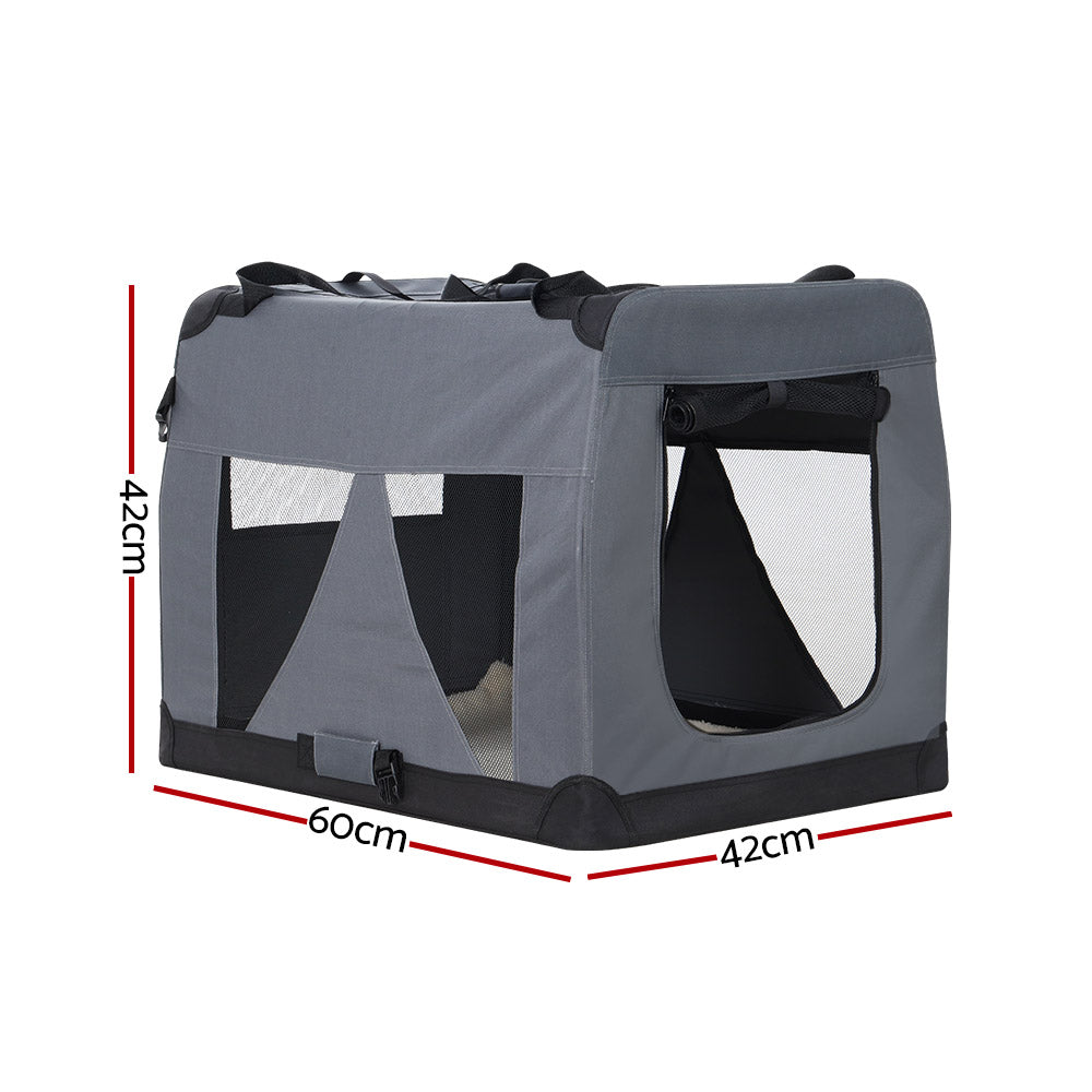 i.Pet Pet Carrier Soft Crate Dog Cat Travel 60x42CM Portable Foldable Car M - SEKSI