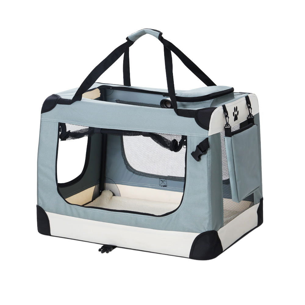 i.Pet Pet Carrier Soft Crate Dog Cat Travel 70x52CM Portable Foldable Car Large - SEKSI