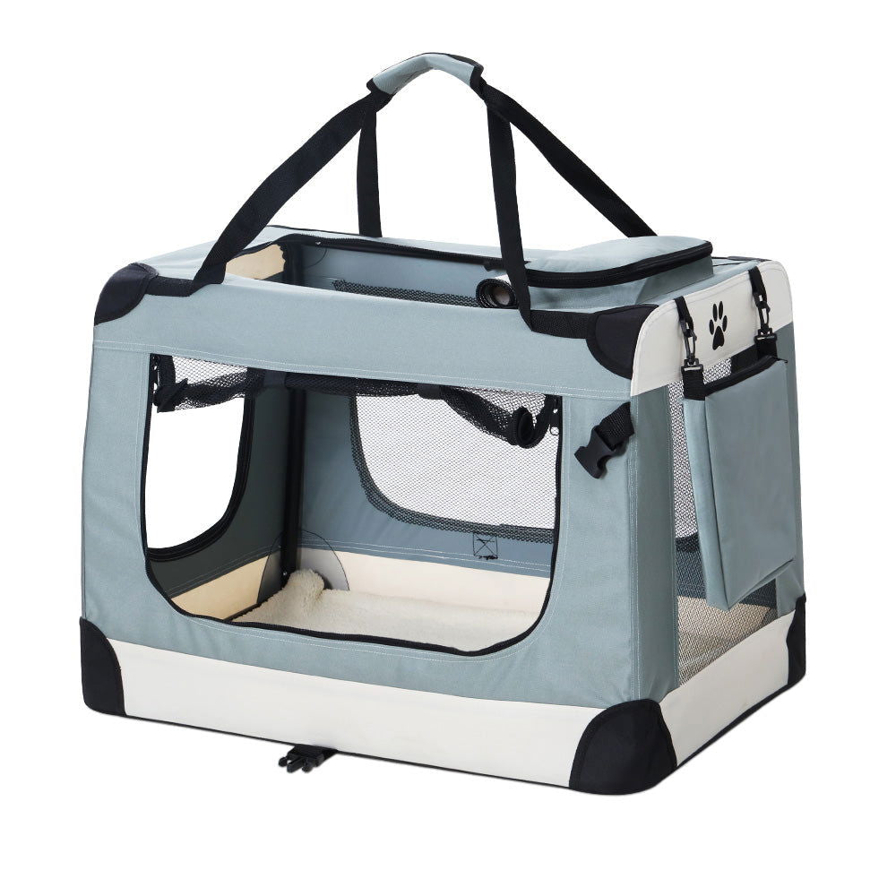 i.Pet Pet Carrier Soft Crate Dog Cat Travel 90x61CM Portable Foldable Car 2XL - SEKSI