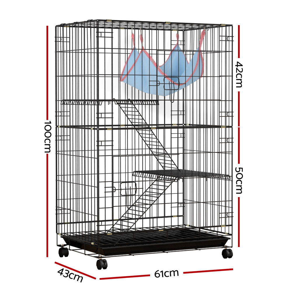 i.Pet Rabbit Cage 100cm Hutch 3 Level Indoor Guinea Pig Ferret - SEKSI