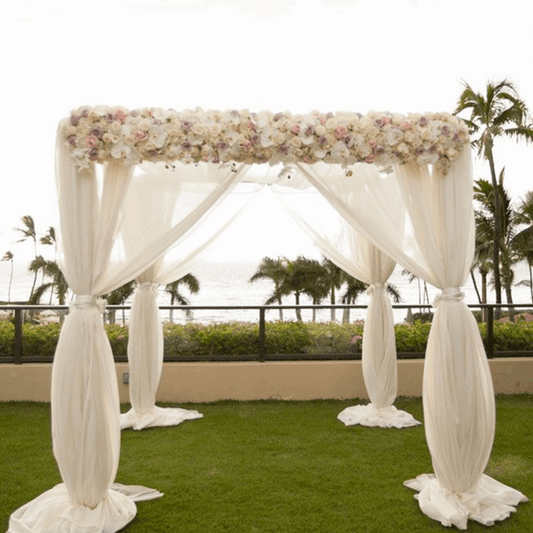 Height Adjustable Heavy Duty Wedding Ceremony Canopy Chuppah Backdrop Stand Kit_0