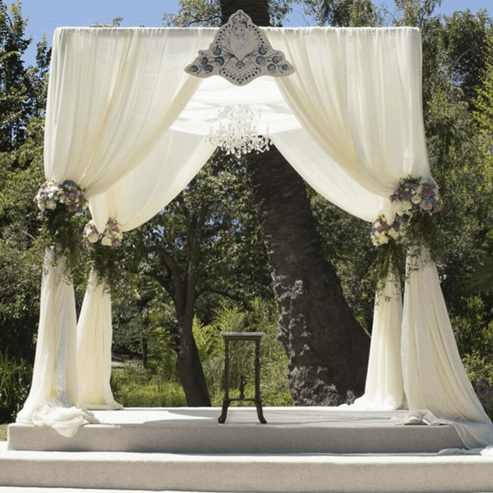 Height Adjustable Heavy Duty Wedding Ceremony Canopy Chuppah Backdrop Stand Kit_2