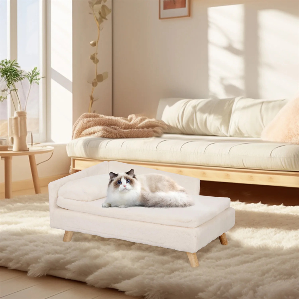 Elevated Pet Bed Nordic Pet Stool Bed with Waterproof Cozy Pad_1