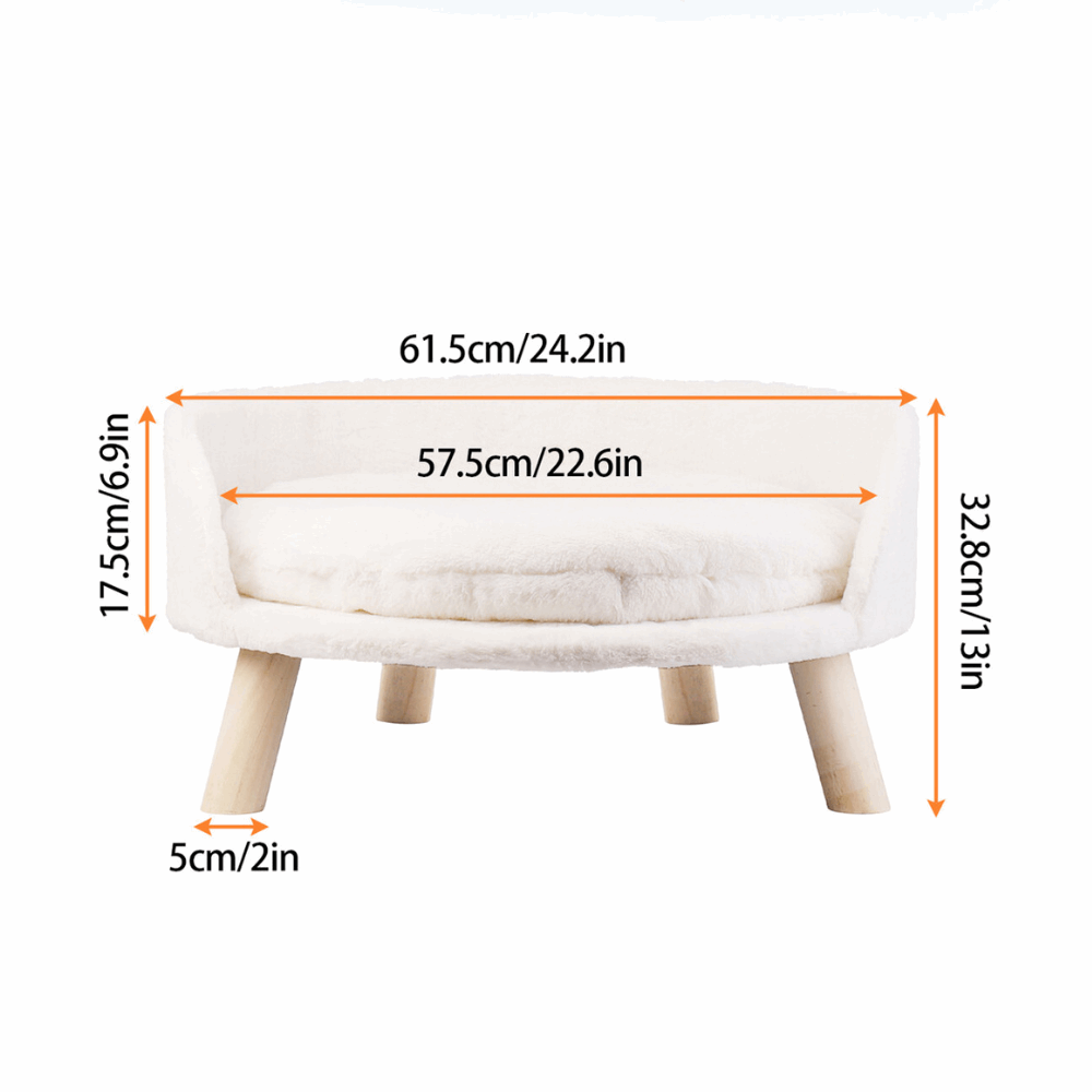 Pet Sofa Bed Raised Cat Chair with Removable Cushion_8