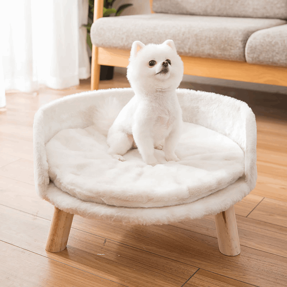 Pet Sofa Bed Raised Cat Chair with Removable Cushion_3