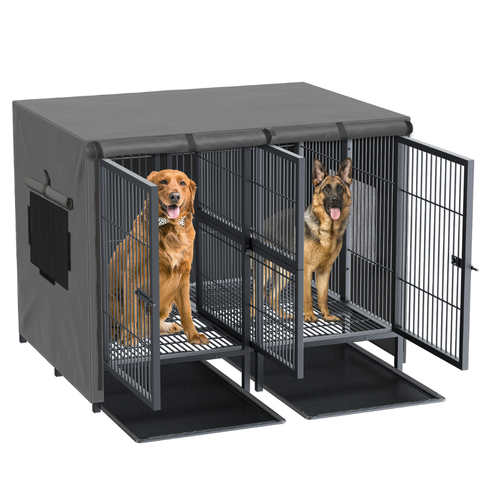 Double Door Waterproof Dog Kennel Cover_5