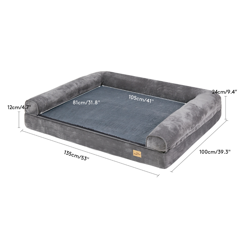 Cozy Extra Large Dog Bed with Waterproof Cover and Bolster_12