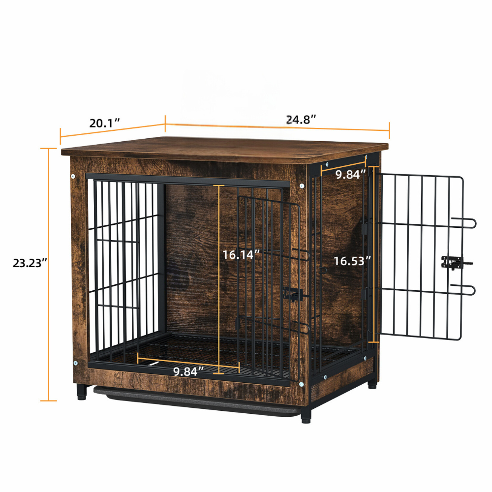 Wooden Pet Kennel Crate with Tabletop – Spacious Indoor Furniture for Medium to Large Dogs_9