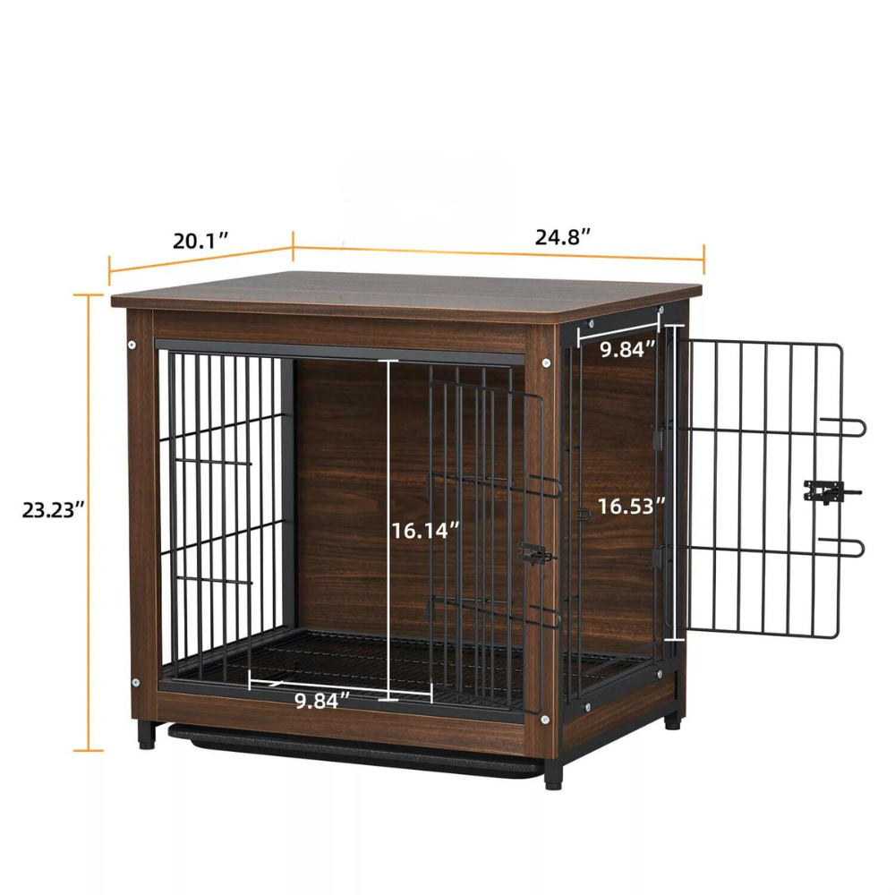 Stylish High-end Wooden Dog Crate End Table Kennel_8