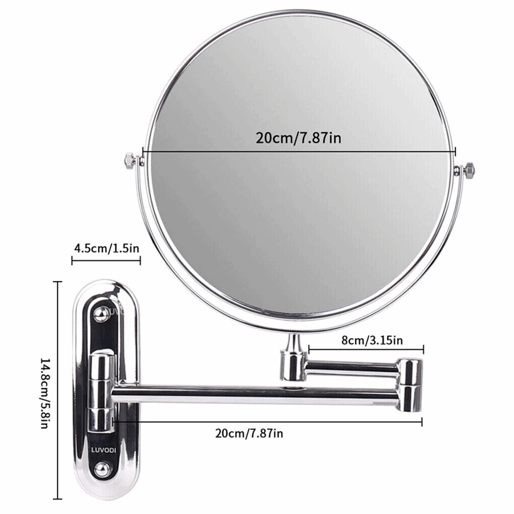 Double-Sided 5X/10X Magnifying Makeup Mirror with Swivel Arm for Optimal Viewing Angle_11