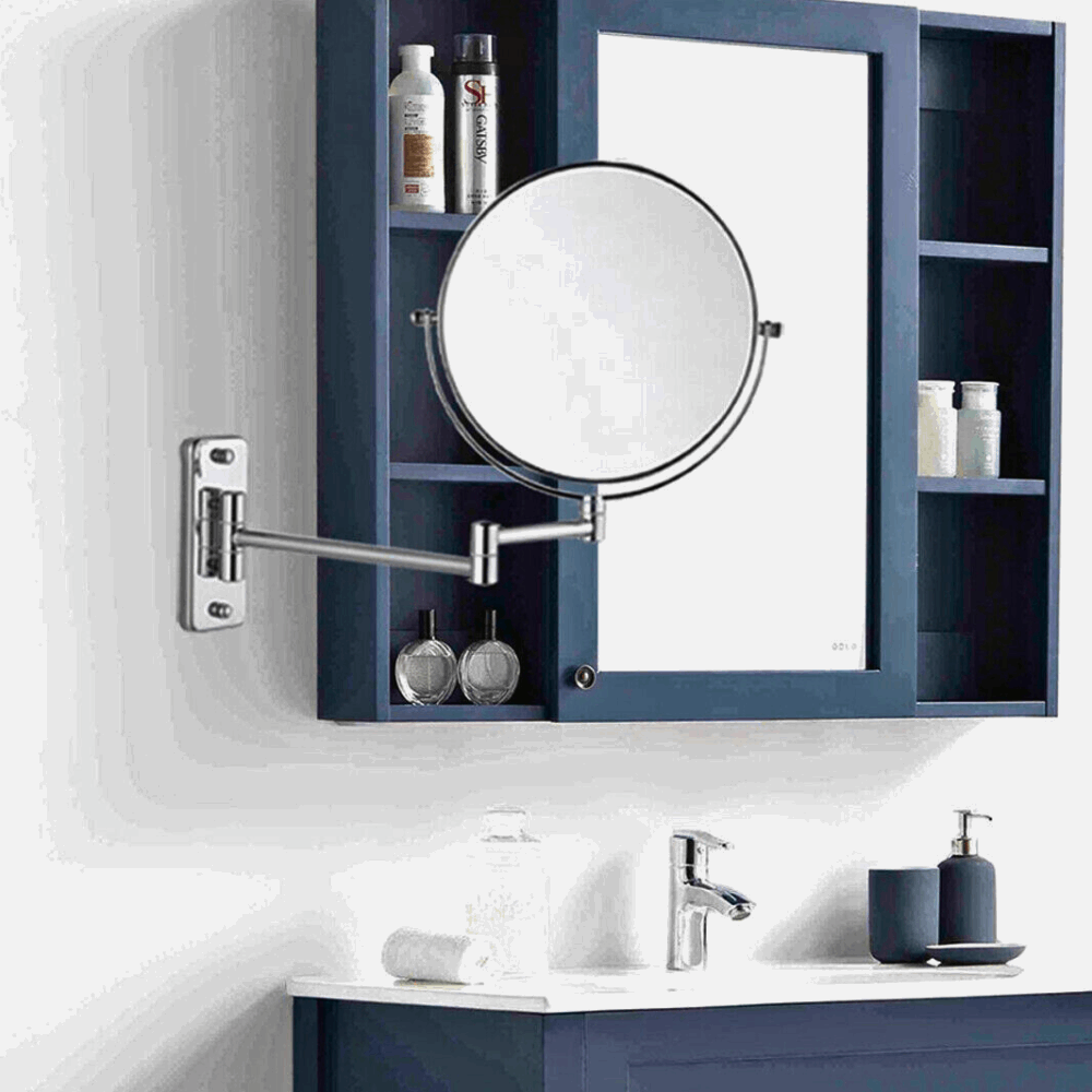 Double-Sided 5X/10X Magnifying Makeup Mirror with Swivel Arm for Optimal Viewing Angle_0