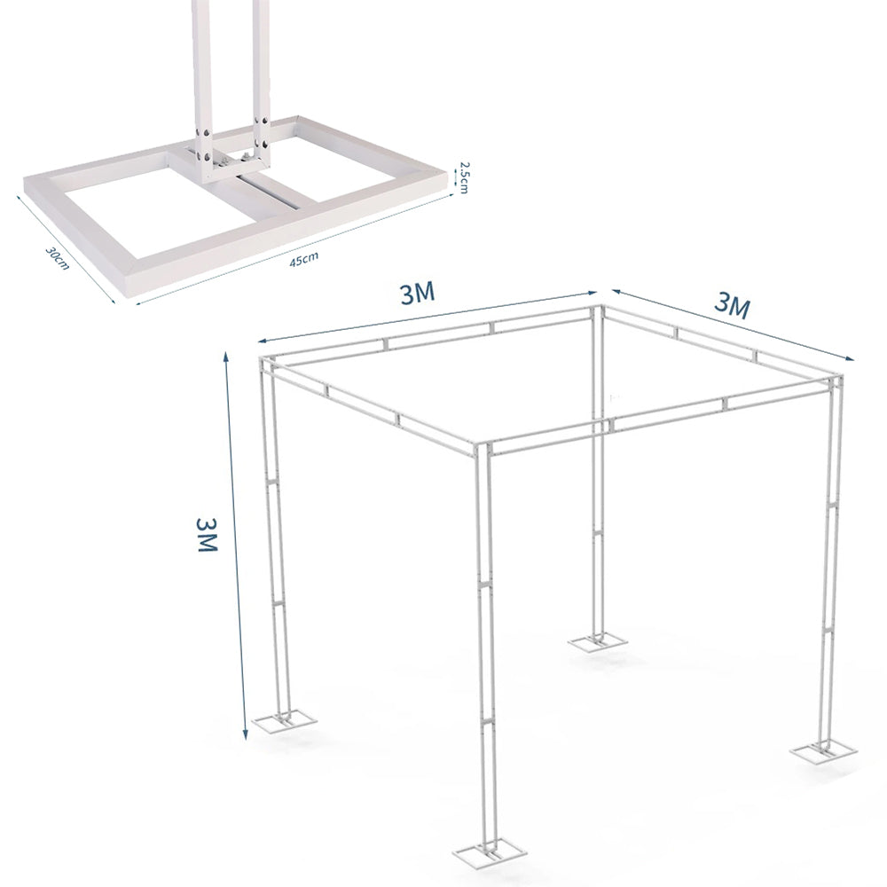 Height Adjustable Heavy Duty Wedding Ceremony Canopy Chuppah Backdrop Stand Kit_6