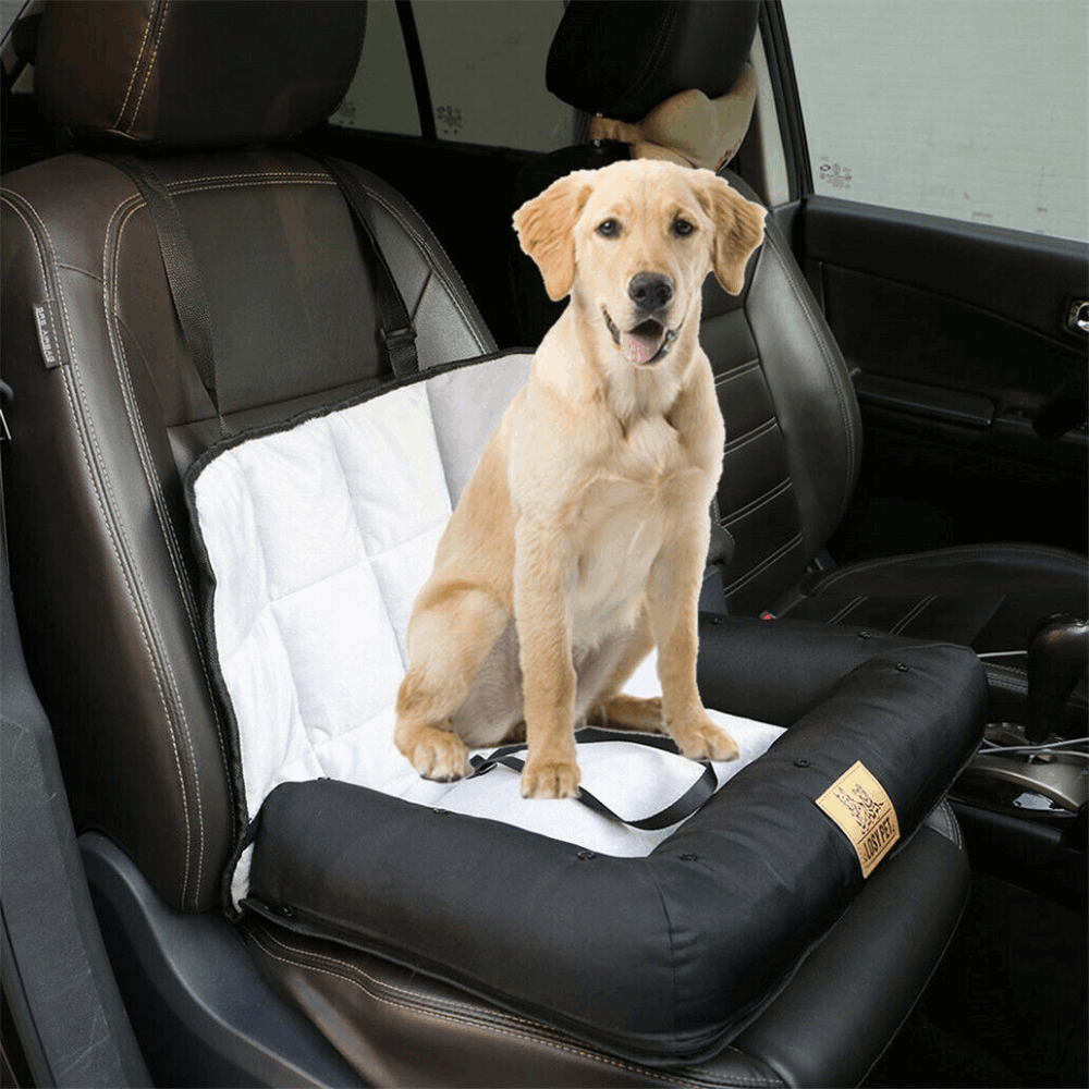 Car Seat Bed Waterproof Pet Cushion Mat with Removable Cover and Safety Belt_0