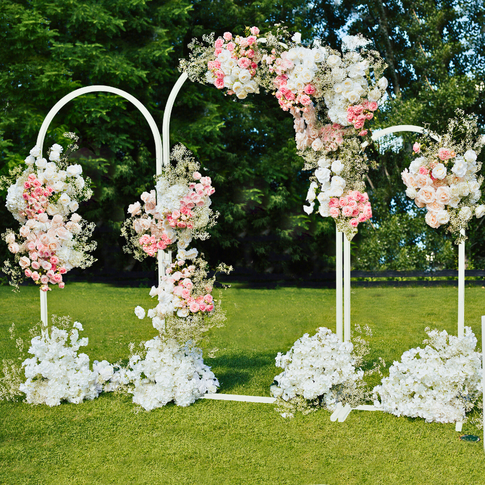 Set of 3 Wedding Metal Backdrop Arch Balloon Frame_0