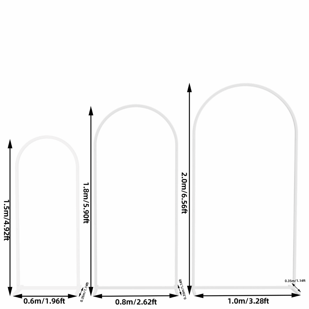 Set of 3 Wedding Metal Backdrop Arch Balloon Frame_9