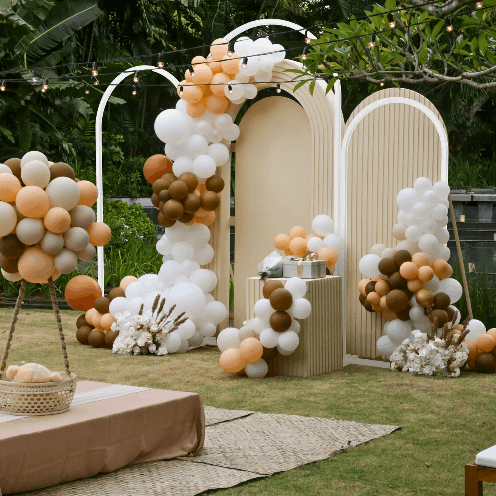 Set of 3 Wedding Metal Backdrop Arch Balloon Frame_1