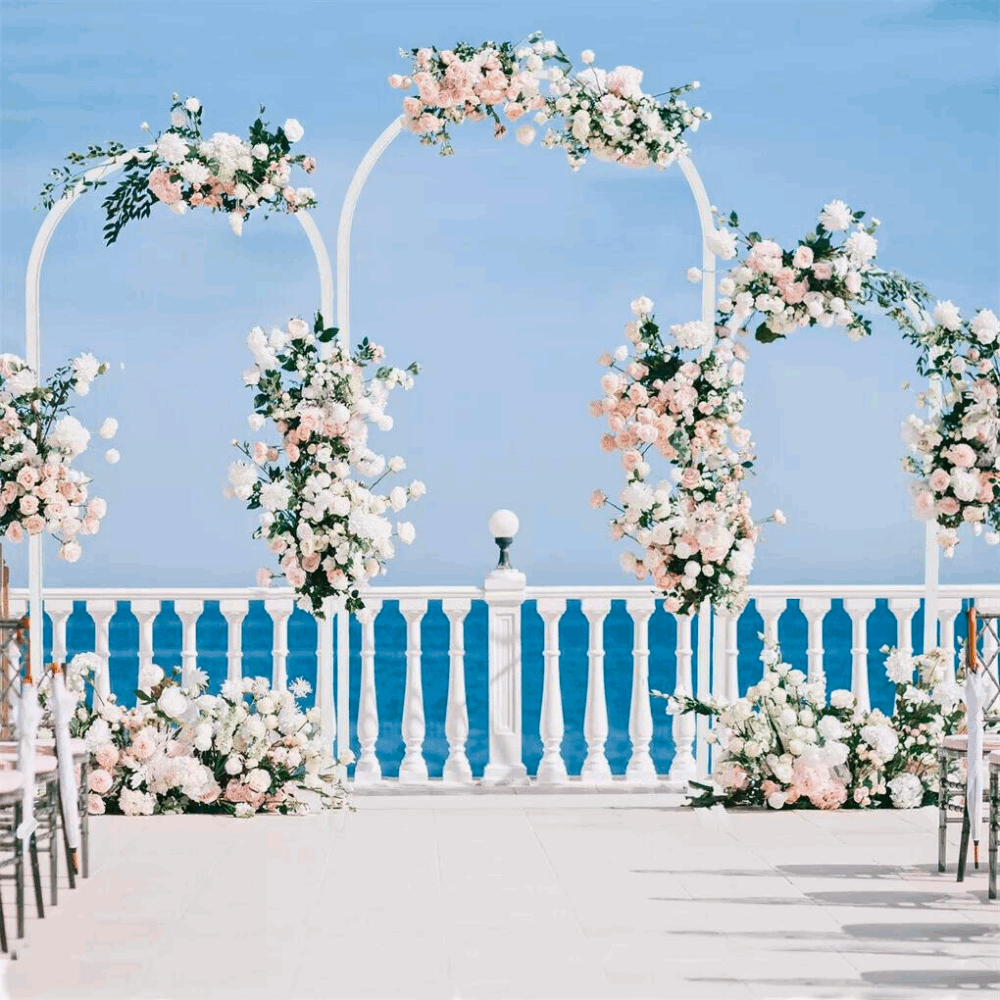 Set of 3 Wedding Metal Backdrop Arch Balloon Frame_4