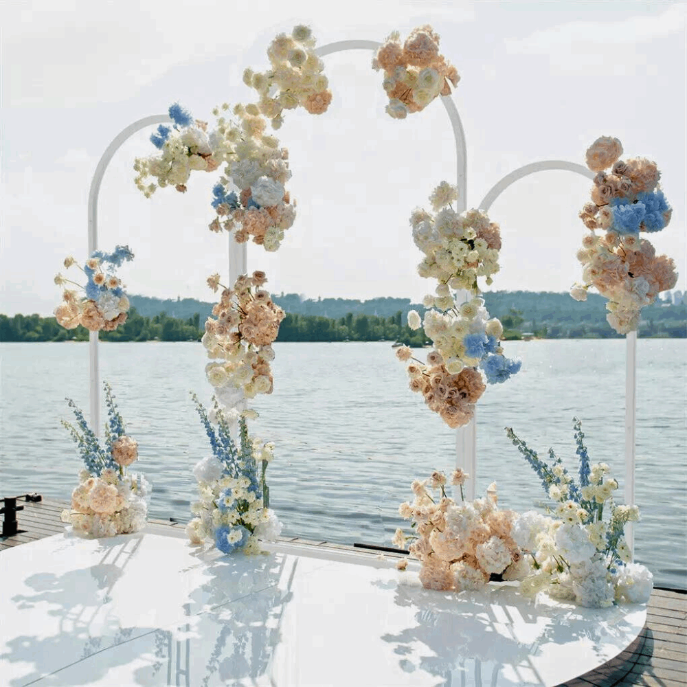 Set of 3 Wedding Metal Backdrop Arch Balloon Frame_5