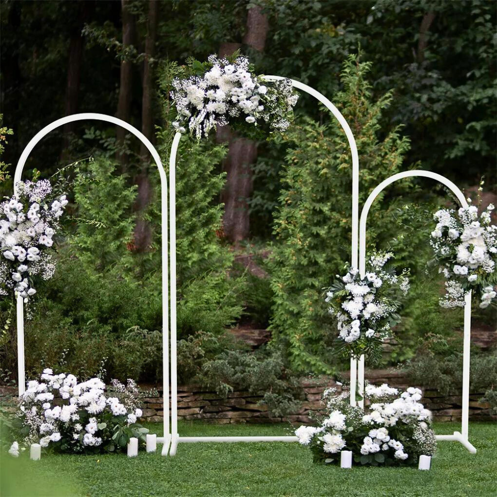 Set of 3 Wedding Metal Backdrop Arch Balloon Frame_6