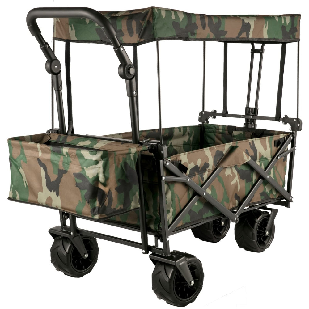 Folding Wagon Cart with Adjustable Handle Bar and Removable Canopy_7