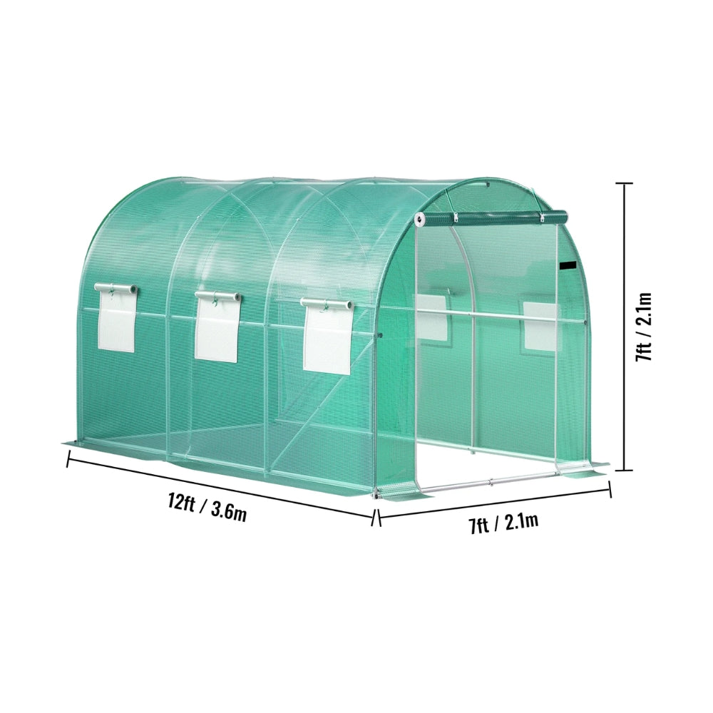 Walk-in Tunnel Greenhouse Galvanized Frame & Waterproof Cover_9