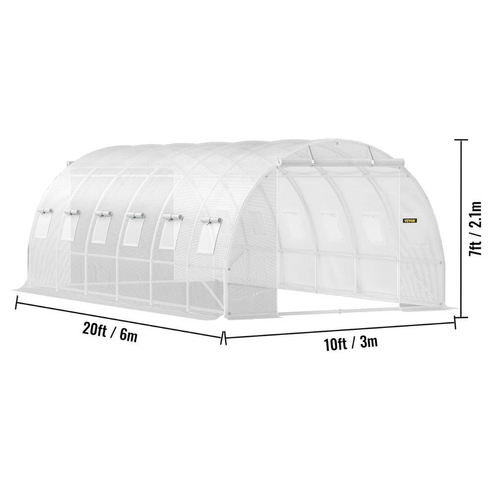 Walk-in Tunnel Greenhouse Galvanized Frame & Waterproof Cover_11