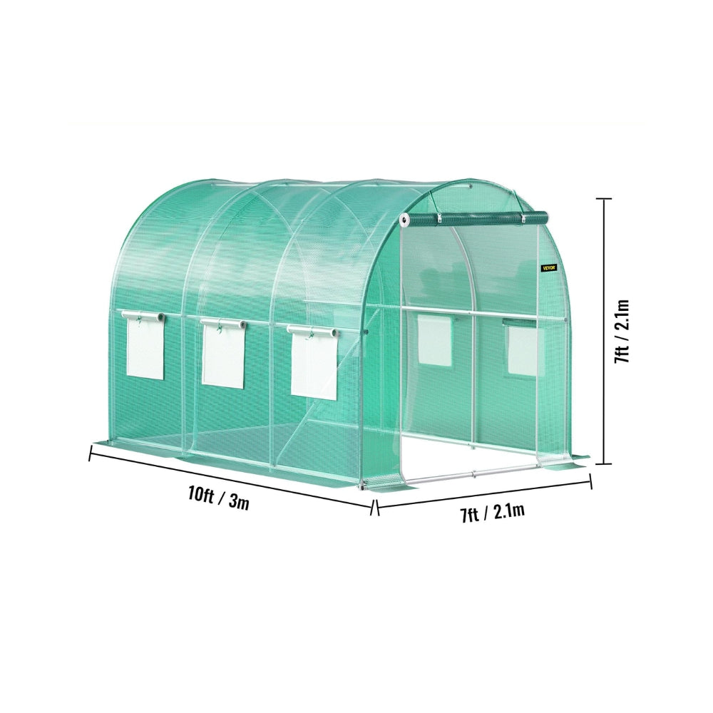 Walk-in Tunnel Greenhouse Galvanized Frame & Waterproof Cover_8