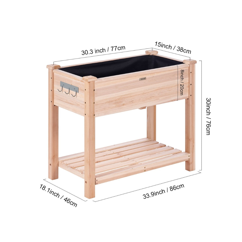 Wooden Raised Garden Bed Planter Box Elevated Floor with Whole Kit and Drainage System_9