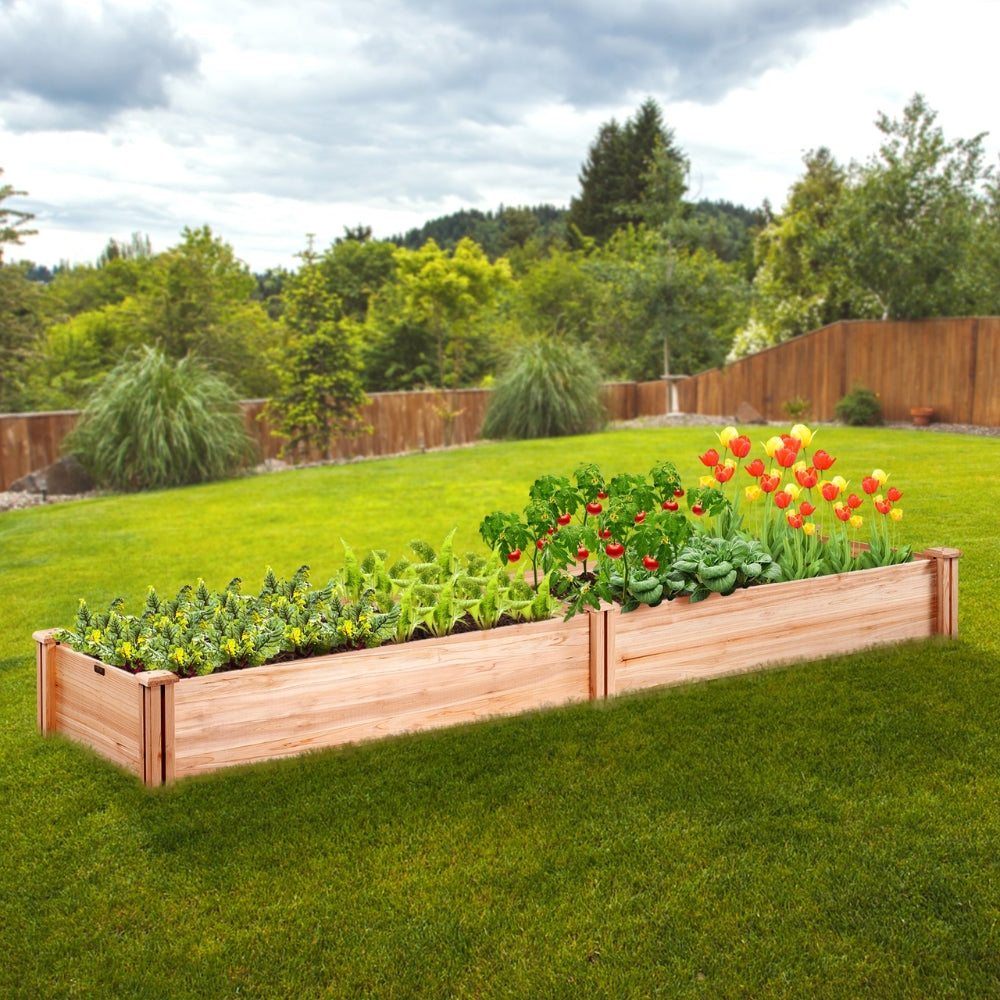 Wooden Raised Garden Bed Planter Box Elevated Floor with Whole Kit and Drainage System_2