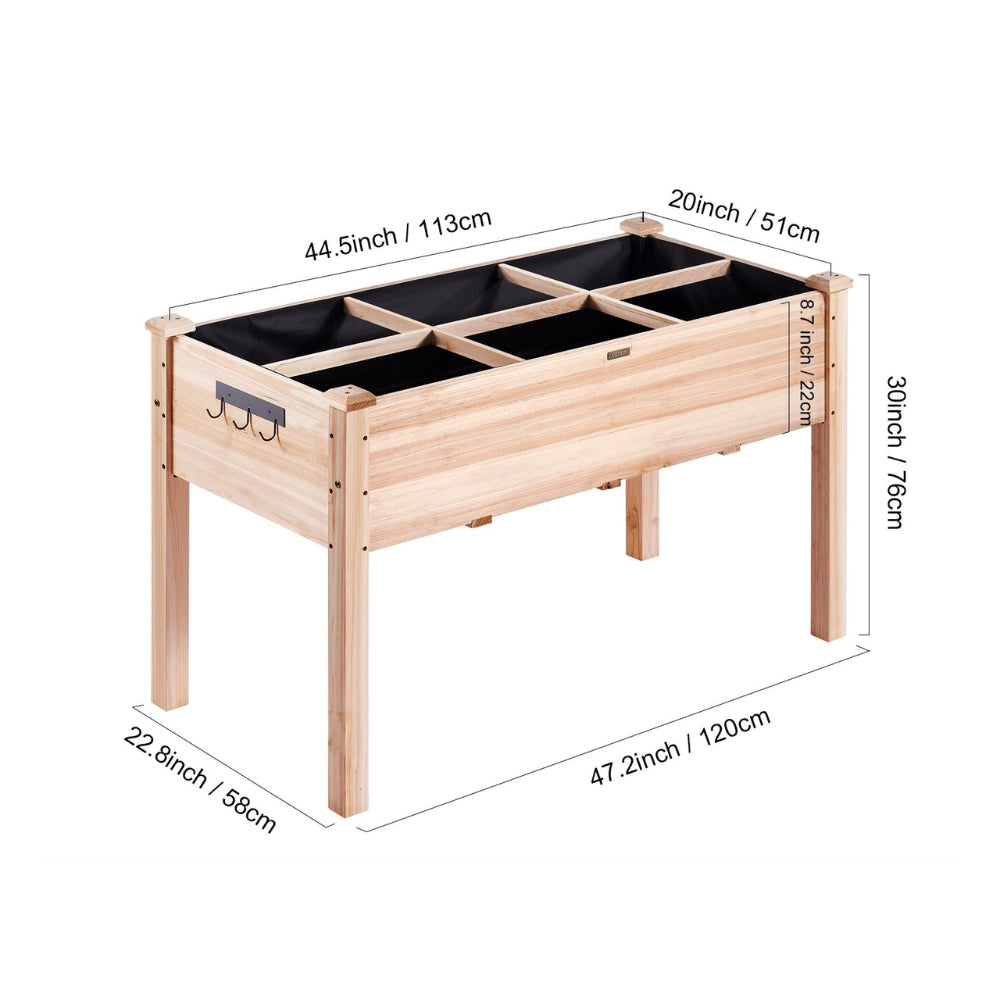 Wooden Raised Garden Bed Planter Box Elevated Floor with Whole Kit and Drainage System_8