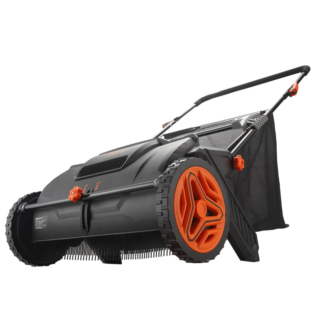 Push Lawn Sweeper with Durable Steel Frame and Large Capacity Hopper Bag_2